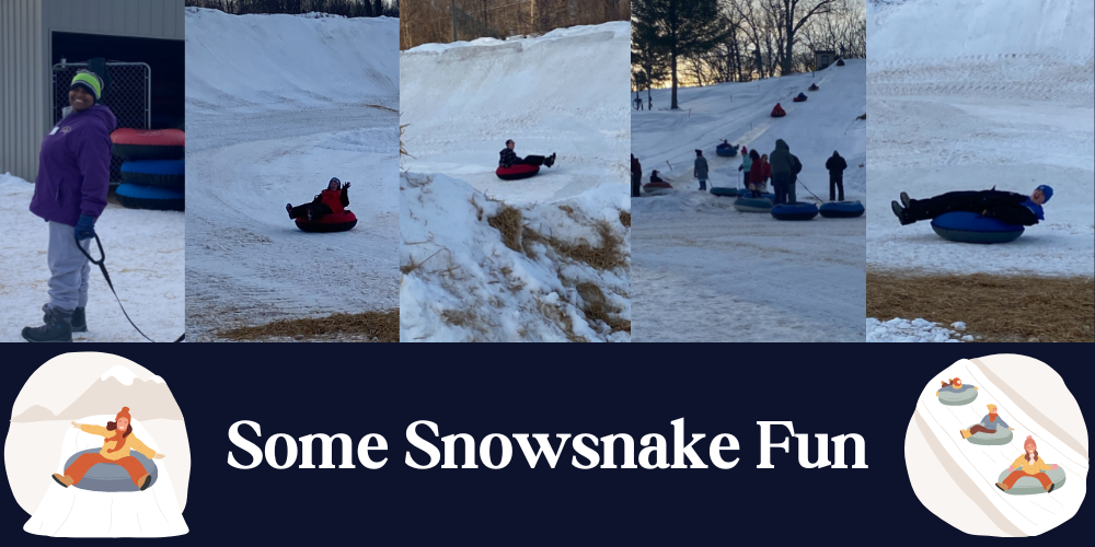Students at Snowsnake Snow Tubing