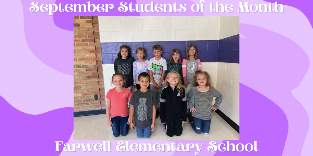 September Students of the Month Farwell Elementary