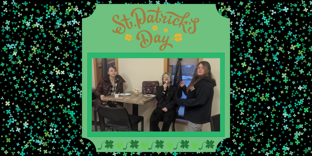 St Patricks Day - Students eating Breakfast