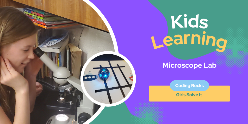 girl with microscope and and ozobot