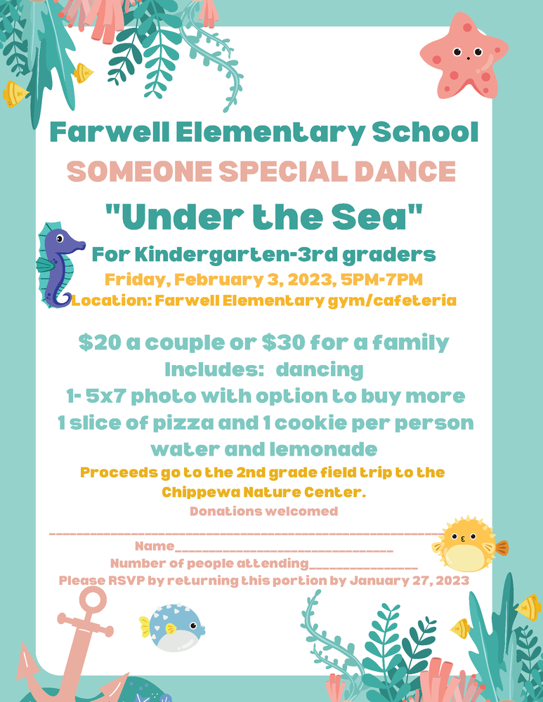 Farwell Elementary Someone Special Dance Flyer