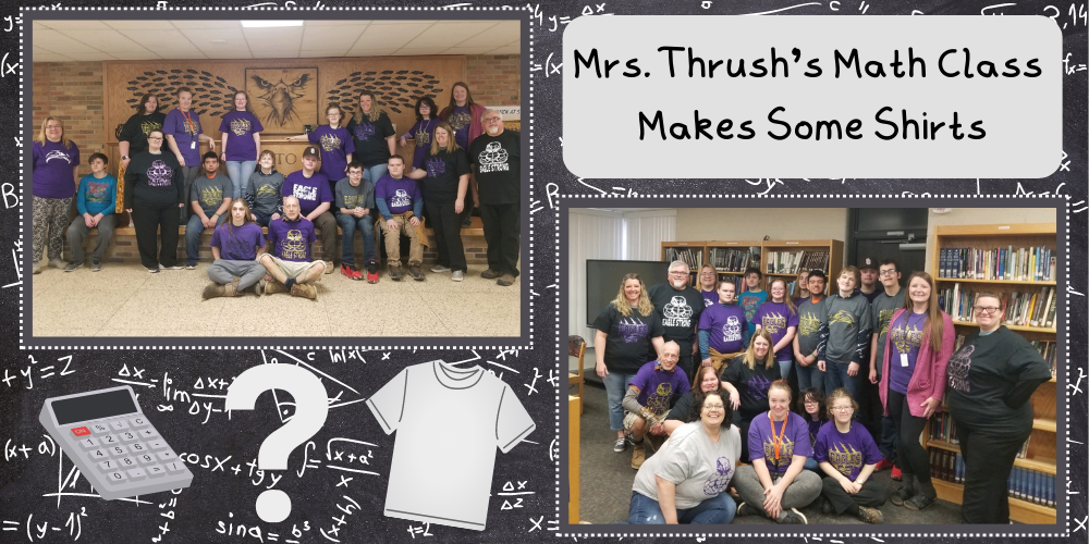 mrs thrush's math class makes some shirts