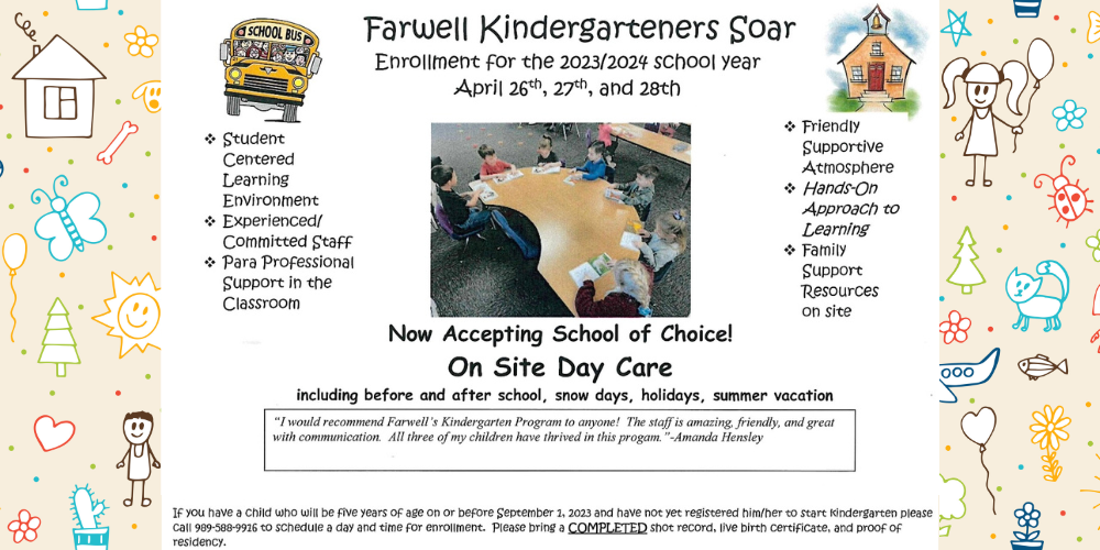 Farwell Kindergarteners Soar: Kindergarten Round Up Information
