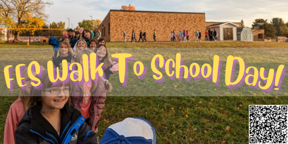 The students participating in walk to school day!
