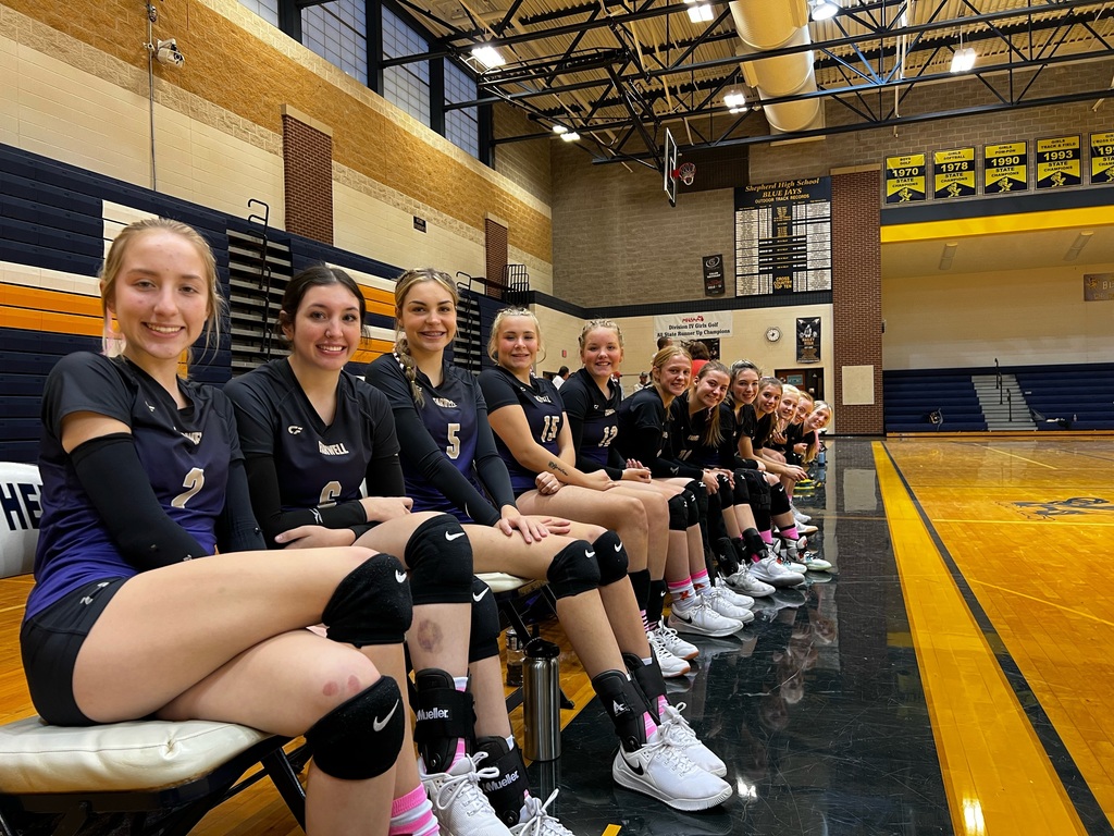 Volleyball Team on bench