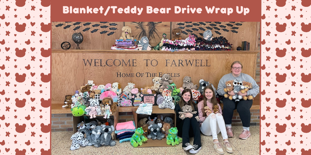blanket/teddy bear drive wrap up